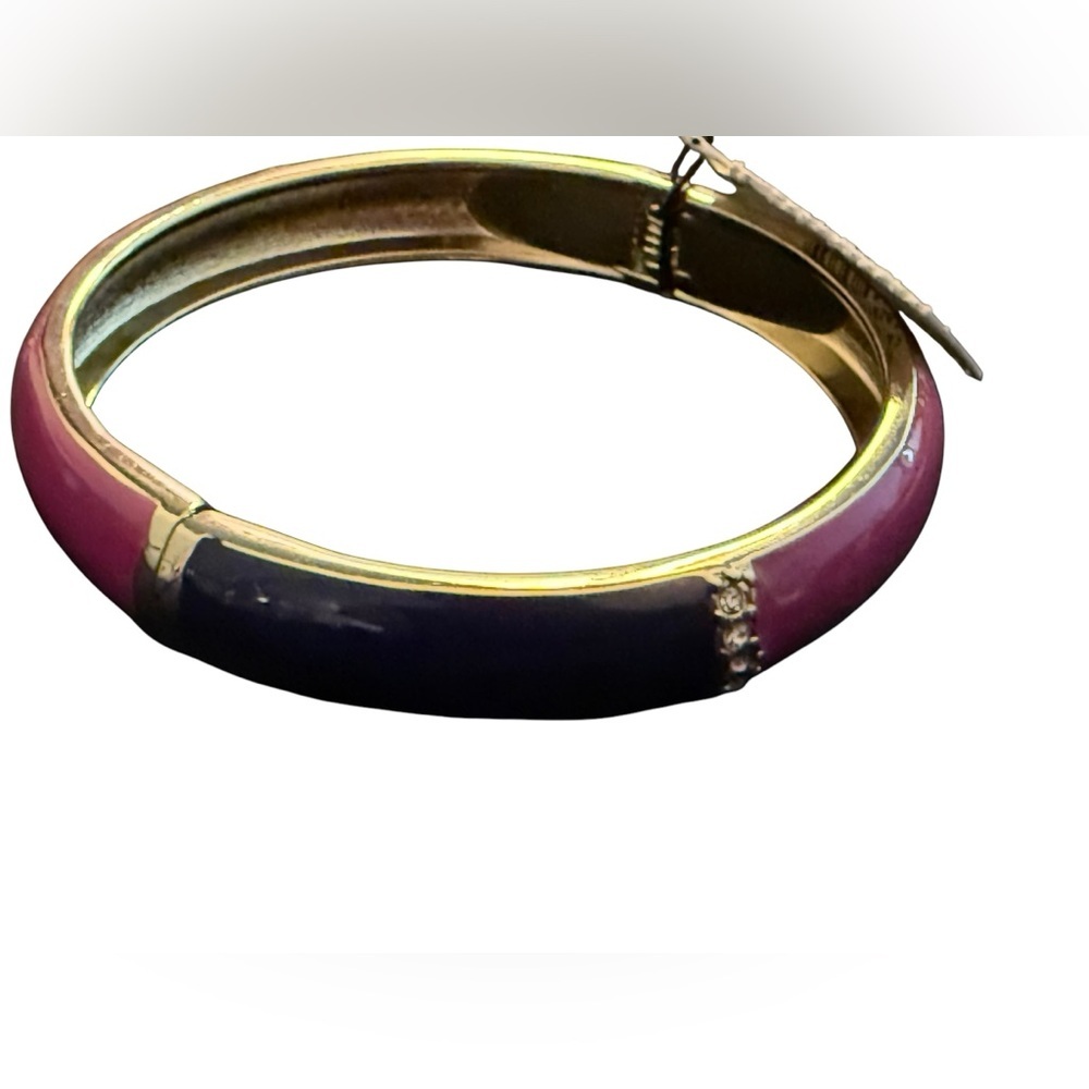 Talbot Gold and Pink Enamel Bangle Bracelet
